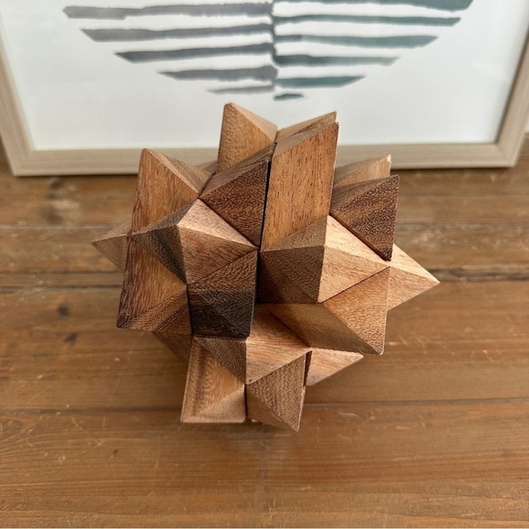 24 Piece Wood Star Puzzle Brain Teaser 6x6x6” - Picture 6 of 7